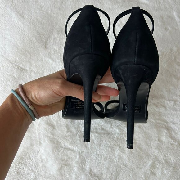 Steve Madden Women’s Size 8 Irenee Black Heeled Suede Sandals Straps - Picture 4 of 5